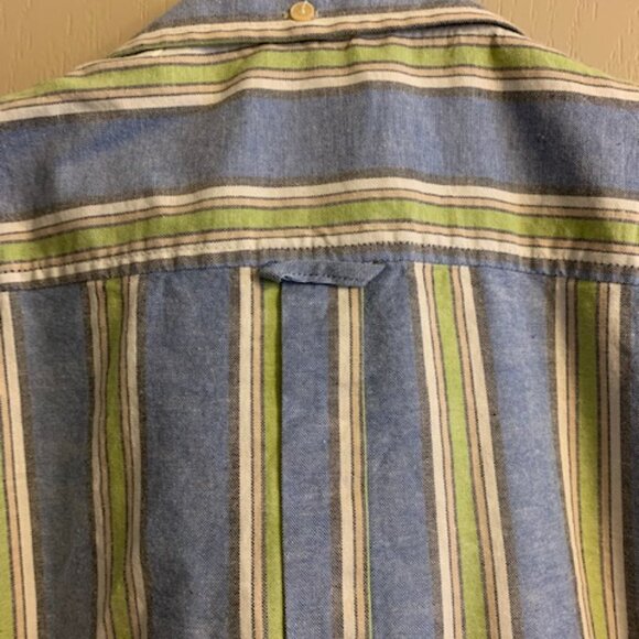 Ben Sherman Men's XXL Cotton Stretch Short Sleeve Blue Multi-Stripe Shirt - Picture 6 of 6